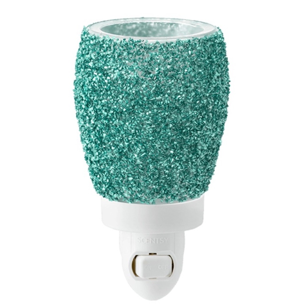 UPDATED: TWO Scentsy Mini Warmers Glitter Teal & Glitter Silver